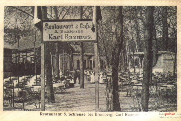 Restauracja Carla Rasmusa przy V Śluzie, 1909 r., zbiory prywatne, źródło: fotopolska.eu