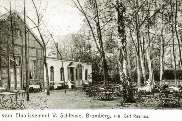 Restauracja Carla Rasmusa przy V Śluzie, lata 1905-1915, zbiory prywatne, źródło: fotopolska.eu